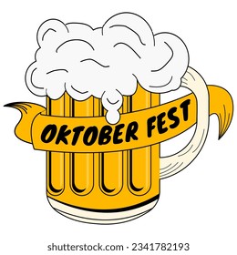 Beer Mug with oktober fest ribbon