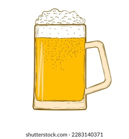 Beer mug, Oktoberfest, beer with foam. The emblem of beer.