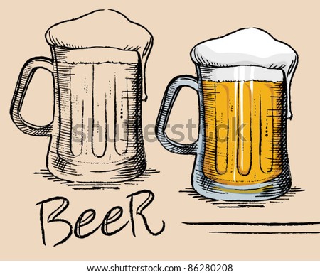 Beer Mug - old drawing style
mug of beer with a lot of foam