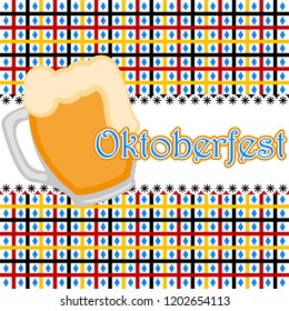 Beer mug on a textured background. Oktoberfest. Vector illustration design