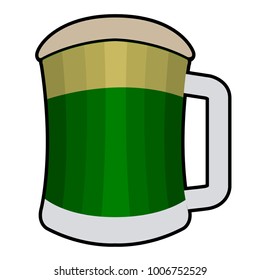Beer mug on a white background, Patrick day vector illustration