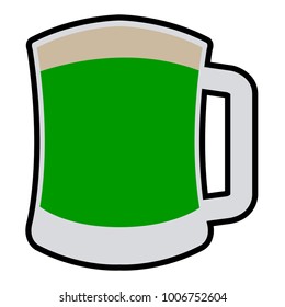 Beer mug on a white background, Patrick day vector illustration