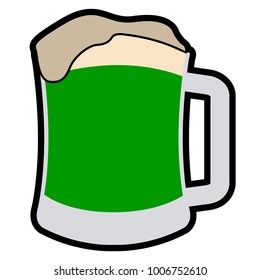 Beer mug on a white background, Patrick day vector illustration