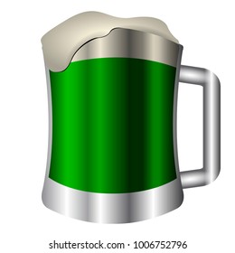 Beer mug on a white background, Patrick day vector illustration