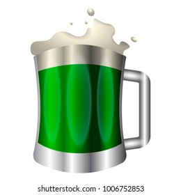 Beer mug on a white background, Patrick day vector illustration