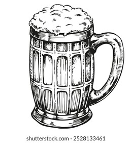 Beer mug on white background