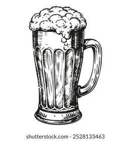 Beer mug on white background