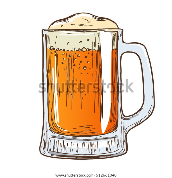 Beer Mug On White Background Colorful Stock Vector Royalty Free