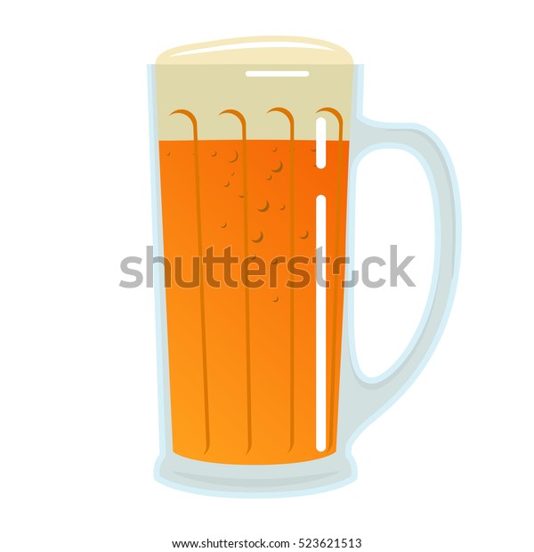 Beer Mug On White Background Cartoon Stock Vector Royalty Free