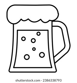 Icono de vector de negrita de contorno de barrido de cerveza que se puede modificar o editar fácilmente