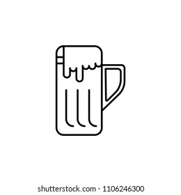 beer mug outline icon. Element of kitchen tools icon for mobile concept and web apps. Thin line beer mug outline icon can be used for web and mobile