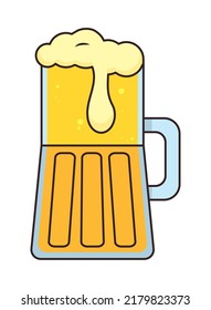barba de cerveza sobre fondo blanco
