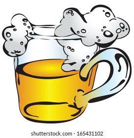 A beer mug painted by hand. Vector illustration.