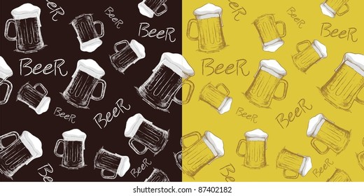 Beer Mug Pattern, DARK AND LIGHT BEER