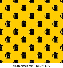 Beer mug pattern seamless vector repeat geometric yellow for any design