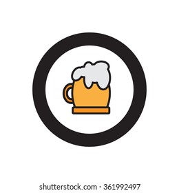 Beer mug pint vector icon color