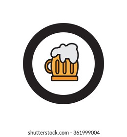 Beer mug pint vector icon set color