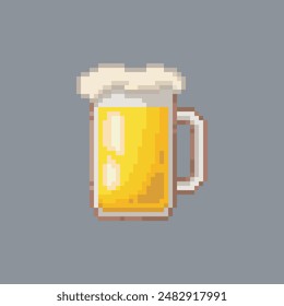 Beer mug, pixel art drink