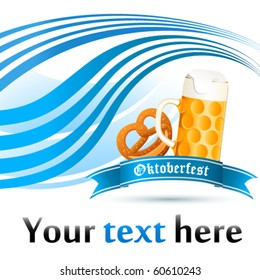 beer mug and pretzel, Oktoberfest - vector illustration