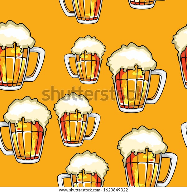 Beer Mug Printable Vector Pattern Stock Vector (Royalty Free ...