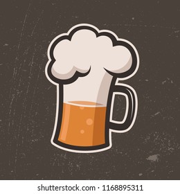 Beer mug retro illustration. Perfect for logos, badges, posters, beer shop banners and all other types of promotional material for a brewery or a pub.