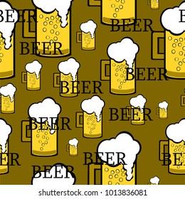 beer mug seamless pattern