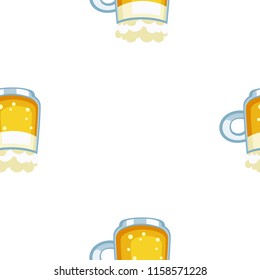 Beer mug seamless pattern cartoon vector seamless pattern