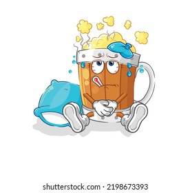 the beer mug sick vector. cartoon character