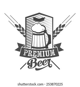 Beer mug sign scalable vector illustration. Logo and insignia design.