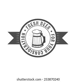 Beer mug sign scalable vector illustration. Logo and insignia design.