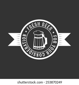 Beer mug sign scalable vector illustration. Logo and insignia design.