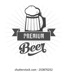 Beer mug sign scalable vector illustration. Logo and insignia design.