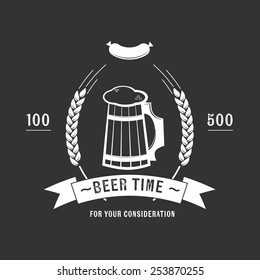 Beer mug sign scalable vector illustration. Logo and insignia design.