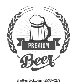 Beer mug sign scalable vector illustration. Logo and insignia design.