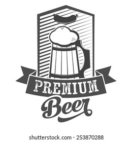 Beer mug sign scalable vector illustration. Logo and insignia design.