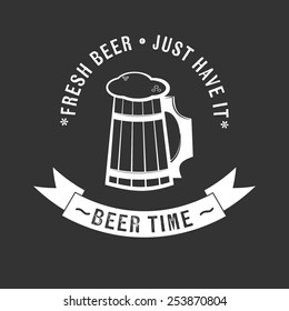 Beer mug sign scalable vector illustration. Logo and insignia design.