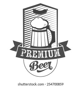 Beer mug sign scalable vector illustration. Logo and insignia design.