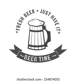 Beer mug sign scalable vector illustration. Logo and insignia design.