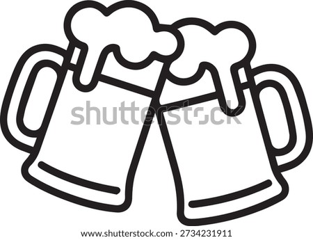 Beer Mug Silhouette Vector Icon for Bar and Pub Branding