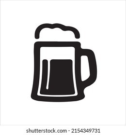 Vector de escoba de jarra de cerveza negro y blanco