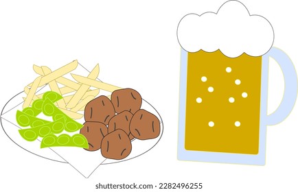Beer mug and snack set