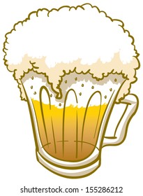 Beer mug with tall foam