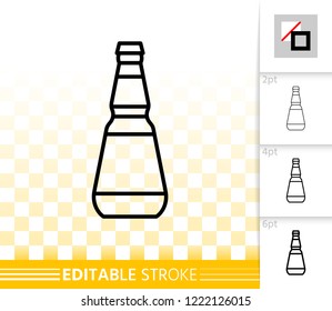Beer Mug thin line icon. Outline web sign of tall glass. Pub Bar linear pictogram with different stroke width. Simple vector symbol, transparent background. Beer Mug editable stroke icon without fill