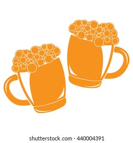 Beer mug. Beer time. Clink glasses. Beer icon.