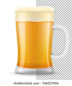 beer in mug transparent stock vector illustration isolated on white background