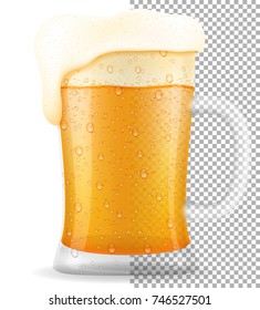 beer in mug transparent stock vector illustration isolated on white background