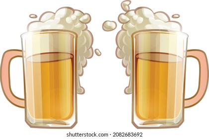 Beer mug vector art and illustration