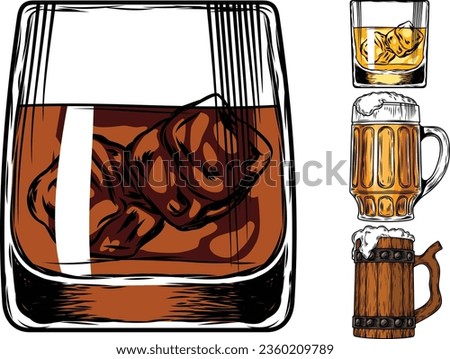 Beer mug vector clipart designs. vector beer mugs. mug sets. flat style vector beer mugs