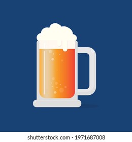 beer mug vector design isolated on blue background