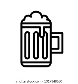 Beer mug vector, Feast of Saint Patrick line style icon